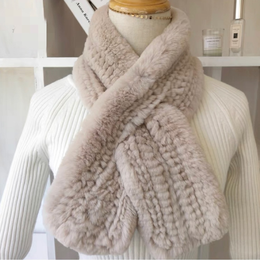 Real Rabbit Fur Knit Scarf